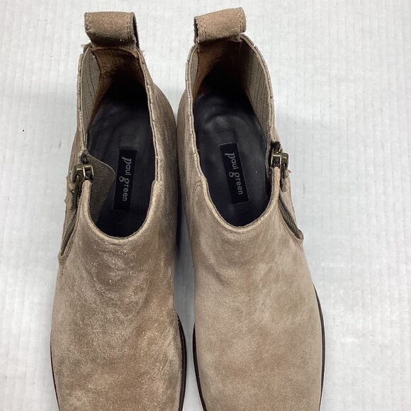 Paul Green Natalie Antelope Suede Taupe Ankle Boots Size 5 - Picture 2 of 12